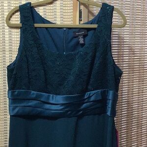 Gorgeous dark teal dress.